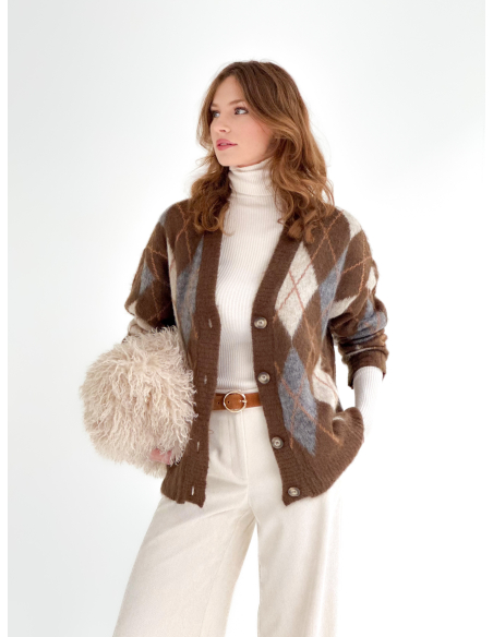 Cardigan a Rombi Oversize