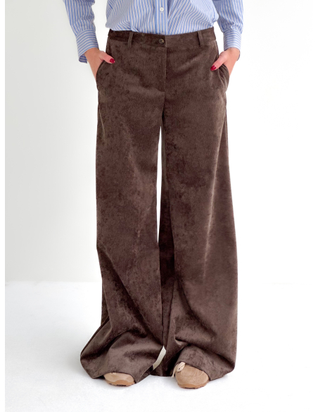 Velvet palazzo trousers