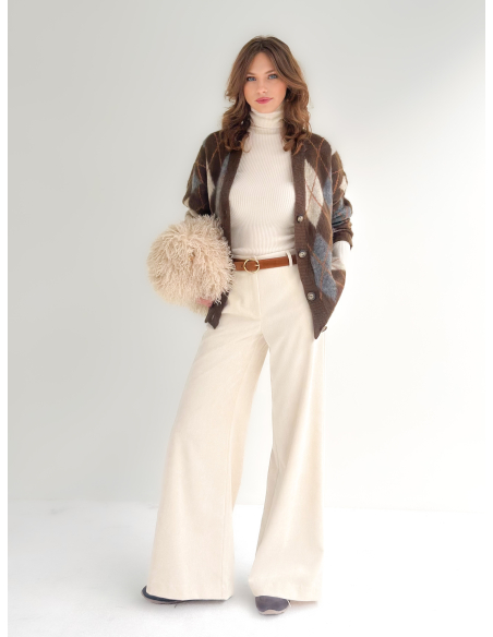 Velvet palazzo trousers