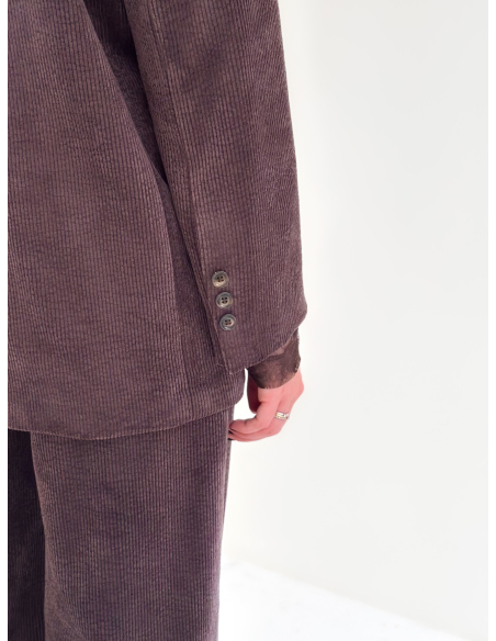 Double-breasted corduroy jacket