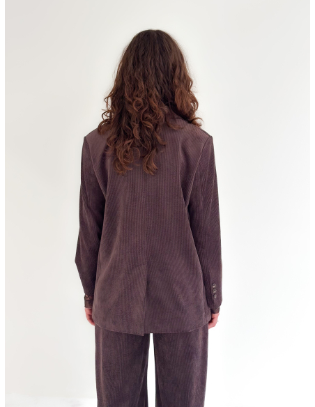 Double-breasted corduroy jacket