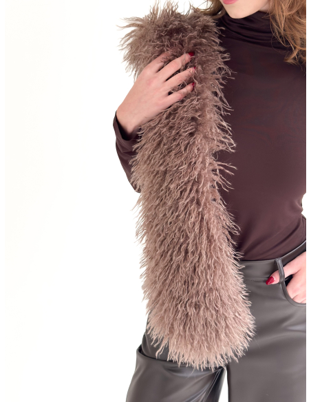 Mongolian faux fur scarf