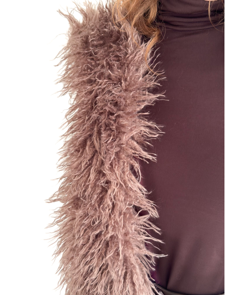 Mongolian faux fur scarf