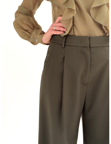 Palazzo trousers with pleats