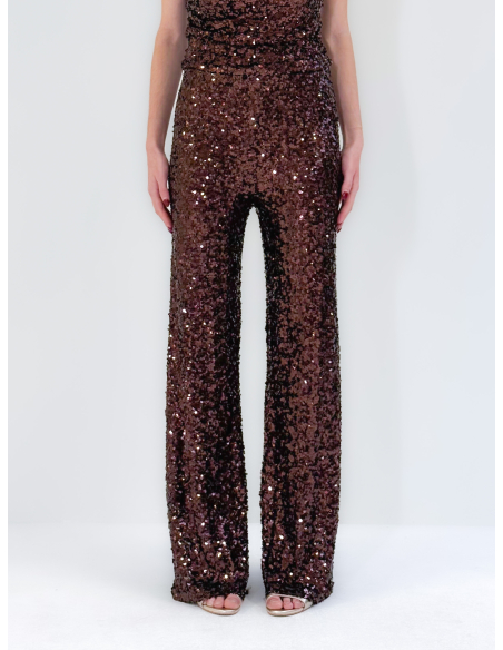 Pantalone brown in Paillettes