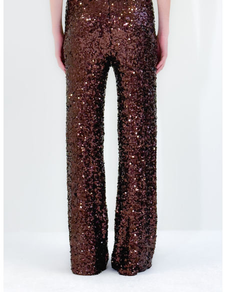 Pantalone brown in Paillettes