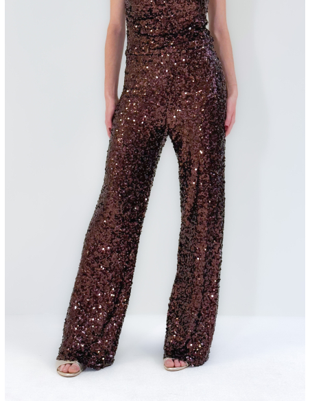 Brown Pants in Sequins