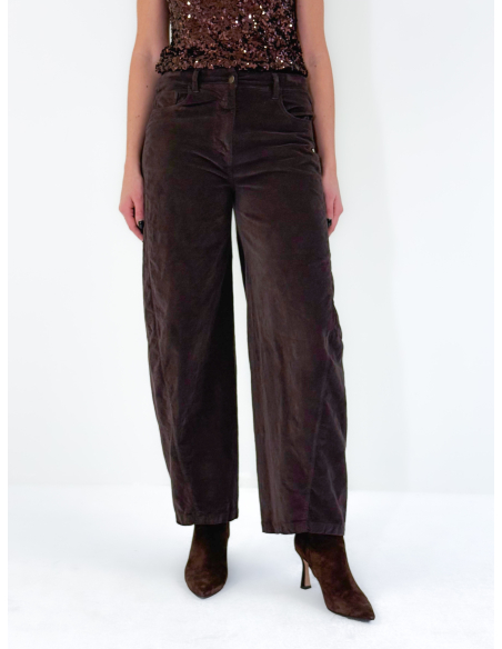 Smooth velvet balloon trousers