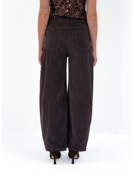 Smooth velvet balloon trousers