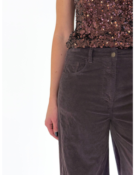 Smooth velvet balloon trousers