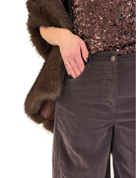 Smooth velvet balloon trousers