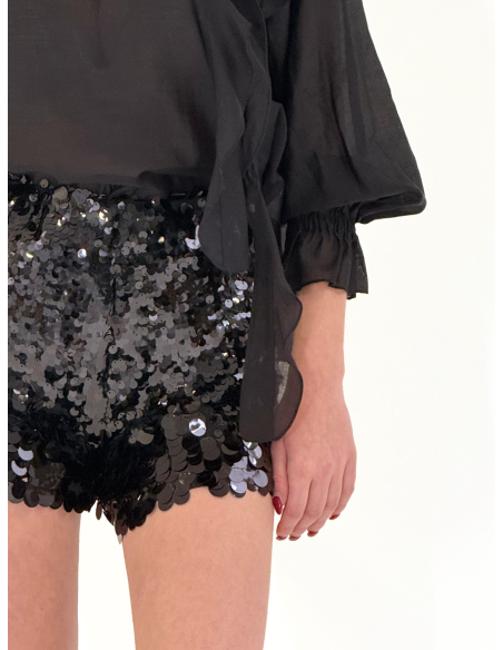 Black sequin shorts