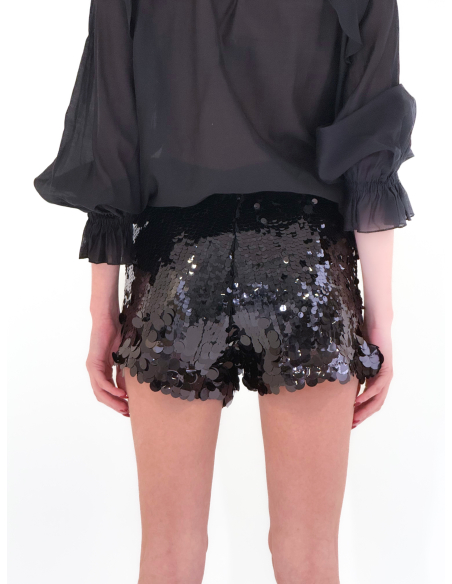 Short nero in paillettes