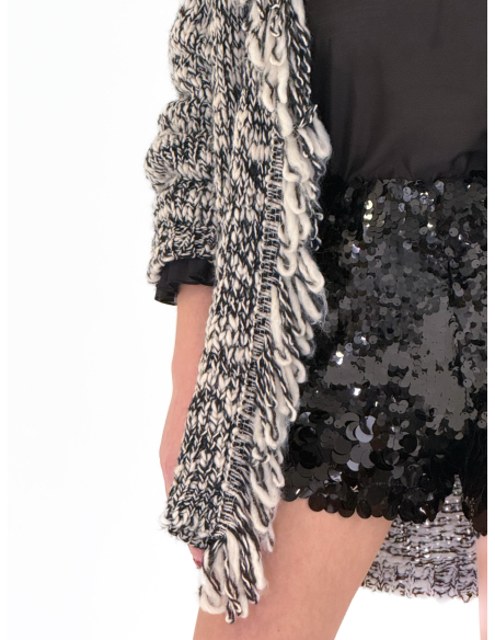 Short nero in paillettes