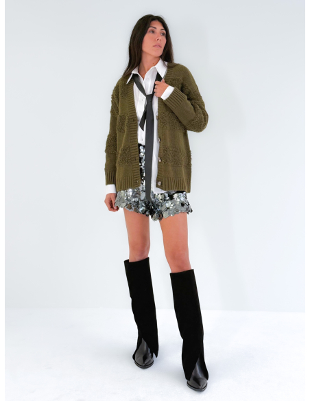 Short Grey in paillettes