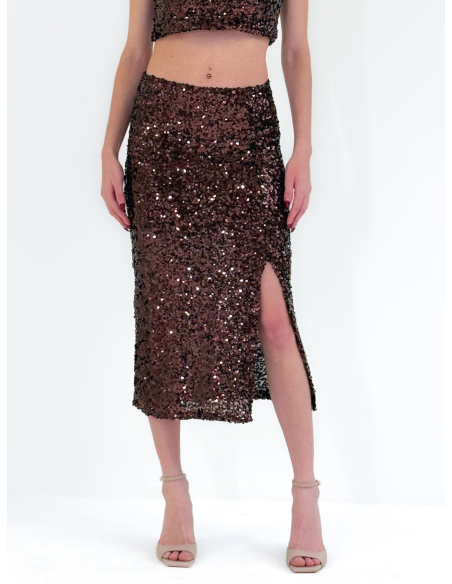 Longuette Brown in Paillettes