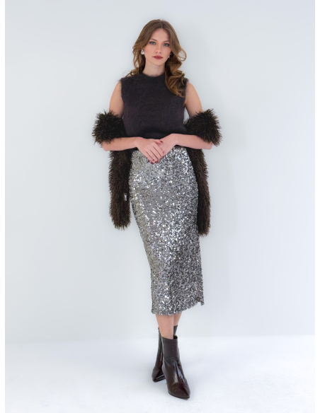 Grey Sequin Longuette