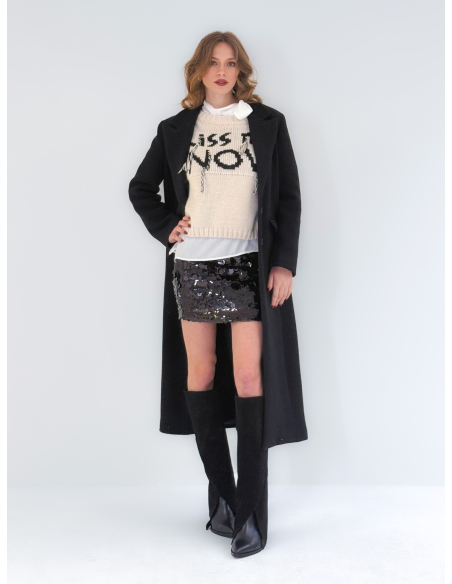 Mini gonna black in paillettes