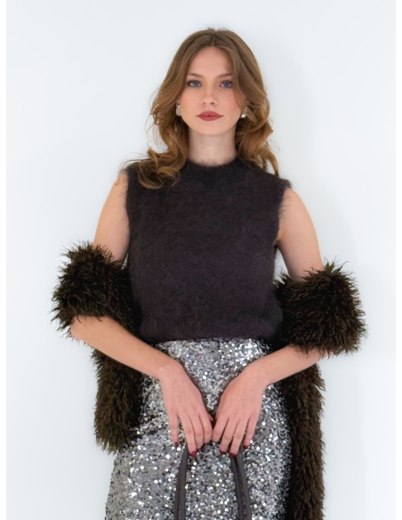 Gilet in misto mohair