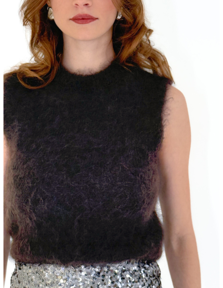 Gilet in misto mohair