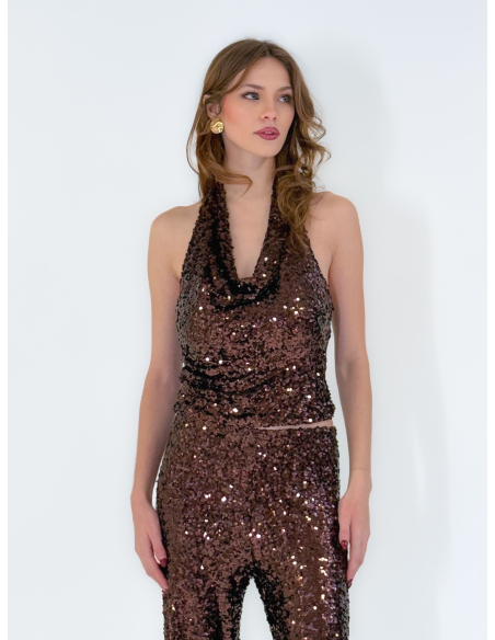 Top Brown in Paillettes