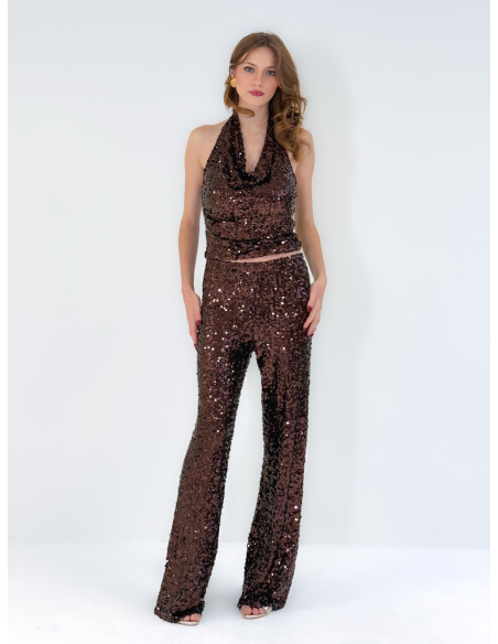 Top Brown in Paillettes