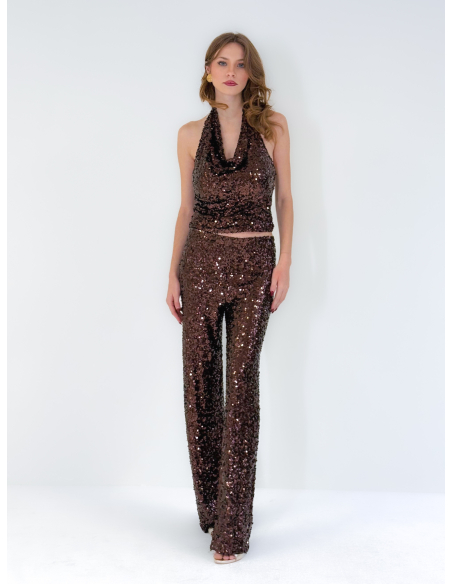 Top Brown in Paillettes