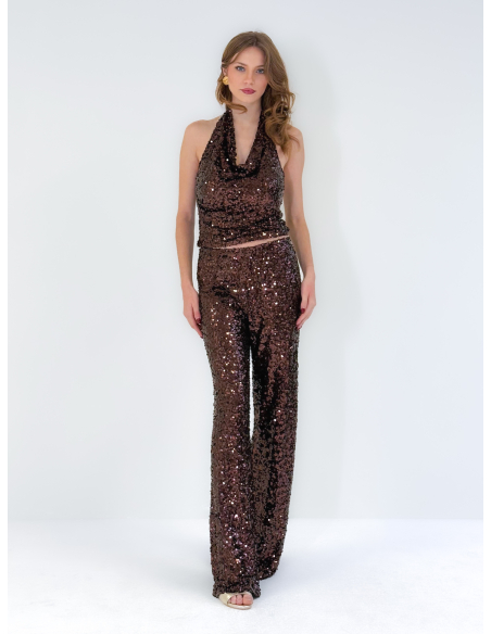 Top Brown in Paillettes