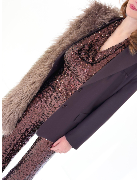 Top Brown in Paillettes