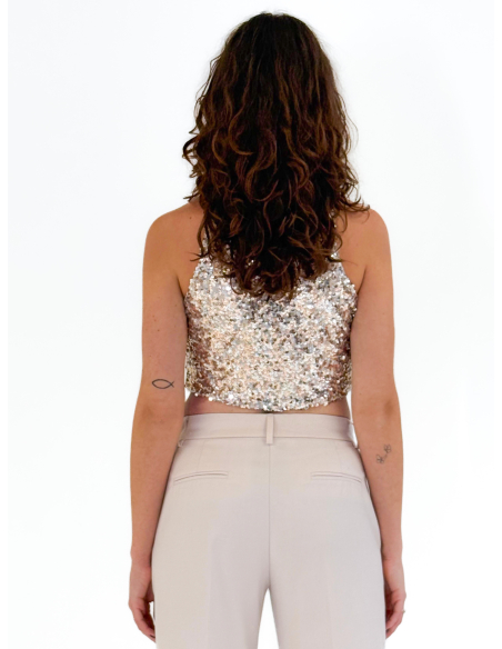 Top crop Champagne in Paillettes