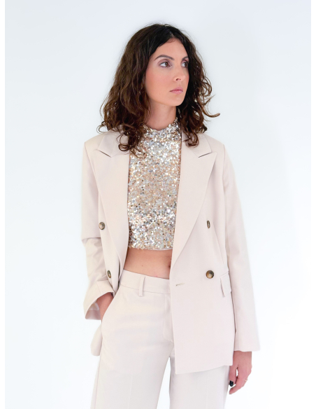 Top crop Champagne in Paillettes