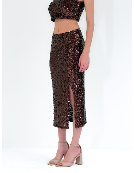 Longuette Brown in Paillettes