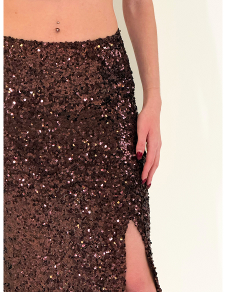 Brown Sequins Longuette
