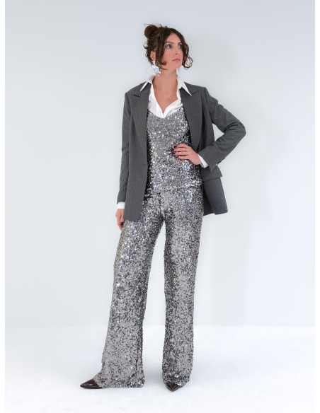 Single-breasted pinstripe jacket