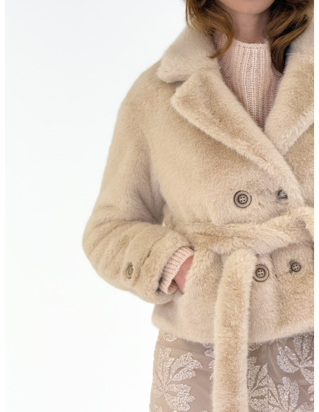 High-neck perforated sweater