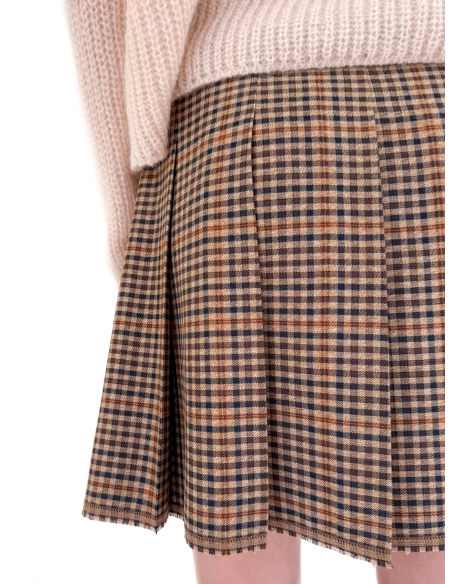 Mini Gonna a pieghe Check