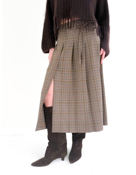 Pleated Check Skirt