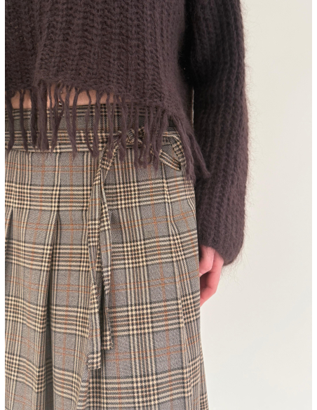 Pleated Check Skirt