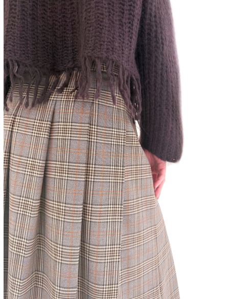 Pleated Check Skirt
