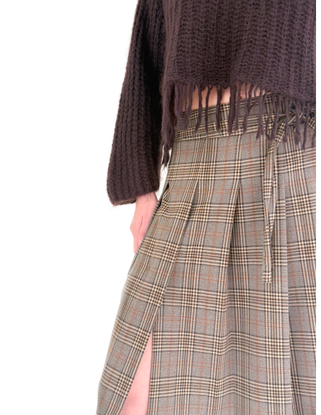 Pleated Check Skirt