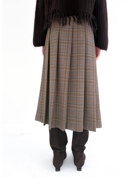 Pleated Check Skirt