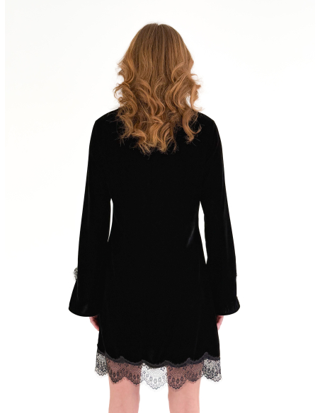 Mini dress in Ciniglia con pizzo