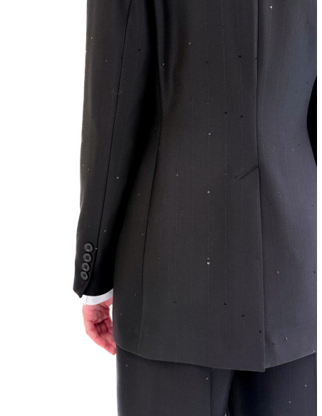 Giacca monopetto con applicazioni in paillettes