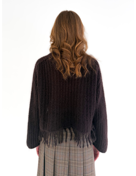 Maglione Traforato con Frange