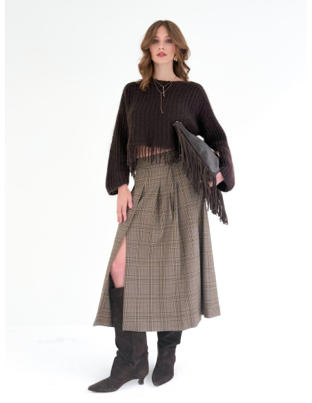 Maglione Traforato con Frange