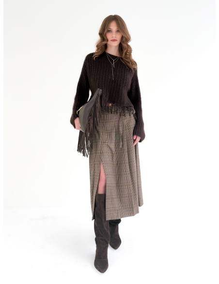 Maglione Traforato con Frange