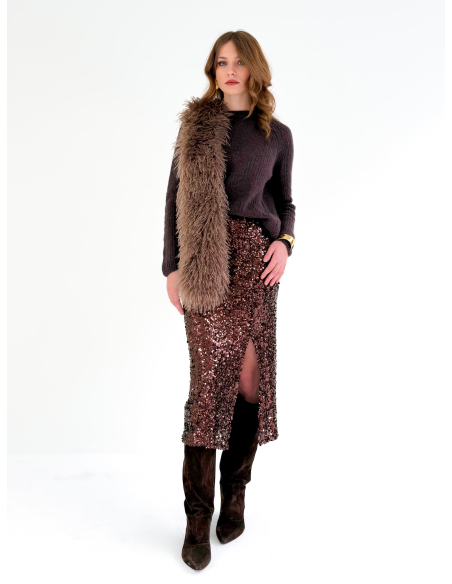 Brown Sequins Longuette