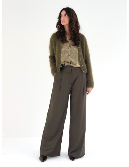 Palazzo trousers with pleats