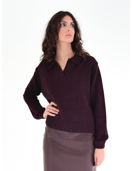 Maglione Polo in misto lana