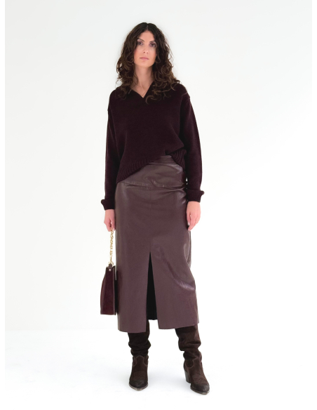 Wool Blend Polo Sweater